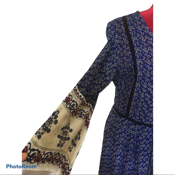 💙NWOT Blue Bohemian Inspired Dress - Picture 3 of 10